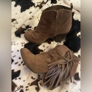 Fringe booties